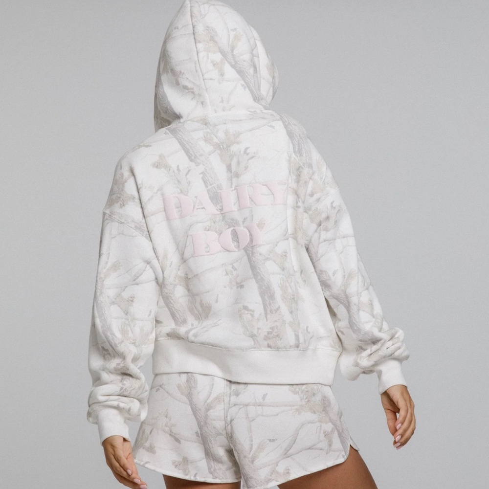 Dairy Boy Woodland Camo Hoodie Pink Logo